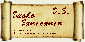 Duško Saničanin vizit kartica